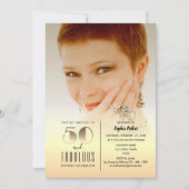 Gold Foto 50. Geburtstag Einladung (Vorderseite)