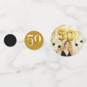 Gold | FOTO | 50. Geburtstagstisch Confetti Konfetti (Vorderseiten)