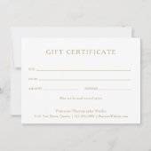 Gold Foto Collage Fotografy Geschenkgutschein (Rückseite)