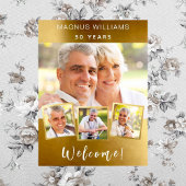 Gold Foto Collage Geburtstagsfeier willkommen Poster