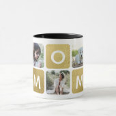 Gold Foto Collage Mama Instagram Muttertag Tasse (Zentrum)
