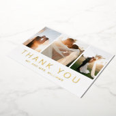Gold Foto Collage Wedding Dankeschön Karte (Gedreht)