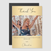 Gold Foto Dankeschön Magnetkarte (Vorne/Hinten)