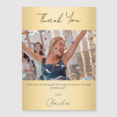 Gold Foto Dankeschön Magnetkarte (Vorderseite)