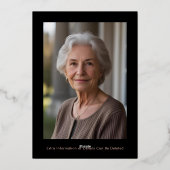 Gold-Foto der 70. Schwarzen Rose auf Back Custom T Folieneinladung (Rückseite)