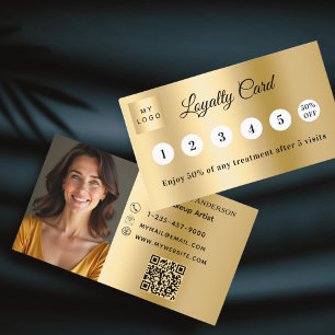 Gold-Foto-Firmenlogo QR-Loyalitätskarte Treuekarte