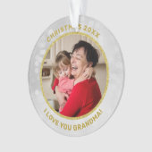 Gold Foto I Liebe Du Oma Akrylus Ornament (Vorderseite)