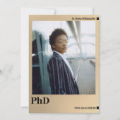 Gold Foto PhD-Abschluss Einladung (Vorderseite)