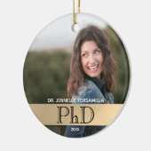 Gold Foto PhD-Abschluss Keramik Ornament (Links)