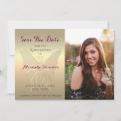 Gold Foto Quinceanera Save The Date (Vorderseite)