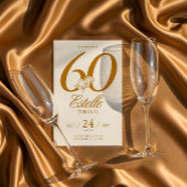 Gold Foto Save the Date 60. Geburtstag Einladung