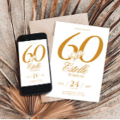 Gold Foto Save the Date 60. Geburtstag Einladung