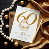 Gold Foto Save the Date 60. Geburtstag Einladung