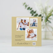 Gold Foto Wedding lädt QR-Code zu Rett-Terminen ei (Stehend Vorderseite)