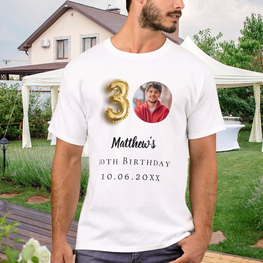 Gold-Foto zum 30. Geburtstag T-Shirt