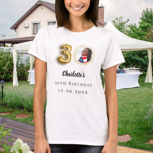 Gold-Foto zum 30. Geburtstag T-Shirt