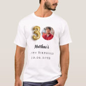 Gold-Foto zum 30. Geburtstag T-Shirt (Vorderseite)