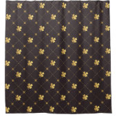 Gold Four Leaf Duschvorhang (Vorderseite)