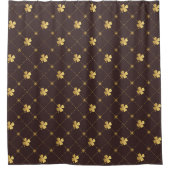 Gold Four Leaf Duschvorhang (Vorderseite)