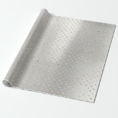 Gold Foxier Confetti Small Polka Dots Silver Gray Geschenkpapier (Ungerollt)