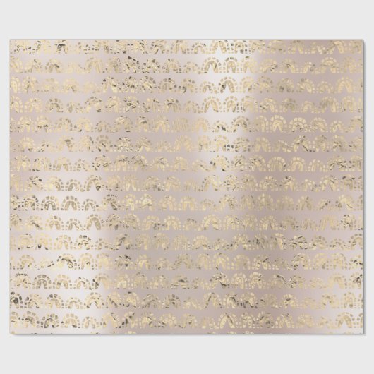 Gold Foxier Oriental Indian Metallic Pearly Blush Geschenkpapier (Flach)