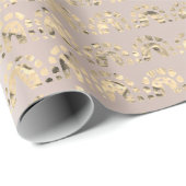 Gold Foxier Oriental Indian Metallic Pearly Blush Geschenkpapier (Rolleneckpunkt)