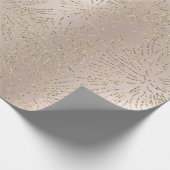 Gold Foxier Zickzack Feuerwerkskörper Metallischer Geschenkpapier (Ecke)