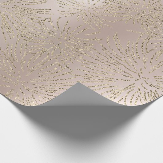 Gold Foxier Zickzack Feuerwerkskörper Metallischer Geschenkpapier (Ecke)