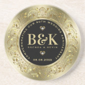 Gold Frame 50. Hochzeitstag Getränkeuntersetzer (Vorne)