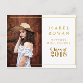 Gold Frame Abschluss 2018 Foto Einladung White