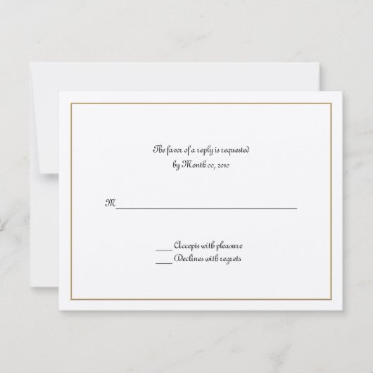 Gold-Frame-Antwortkarten RSVP Karte (Vorderseite)