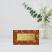 Gold Frame Artistic Paisley Visitenkarte (Stehend Vorderseite)