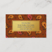 Gold Frame Artistic Paisley Visitenkarte (Rückseite)