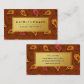 Gold Frame Artistic Paisley Visitenkarte (Vorne/Hinten)