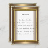 Gold Frame Baby Dusche Party Gold Einladung (Vorne/Hinten)