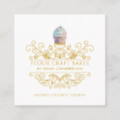 Gold Frame Bakery Baker's Logo Business Card Quadratische Visitenkarte (Vorderseite)