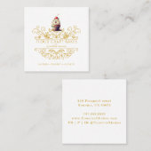 Gold Frame Bakery Baker's Logo Business Card Quadratische Visitenkarte (Vorne/Hinten)