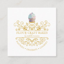Gold Frame Bakery Baker's Logo Business Card