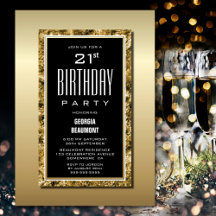 Gold Frame Black 21. Geburtstag Party