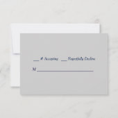 Gold Frame Blue Boho Floral Wedding RSVP (Rückseite)