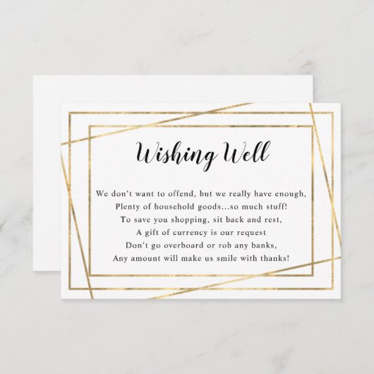 Gold Frame Brautparty oder Gute Karte wünschen (Vorne/Hinten)