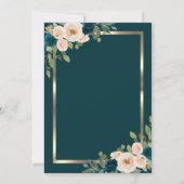 Gold Frame Burgund Rose Grüne Rente Einladung (Rückseite)