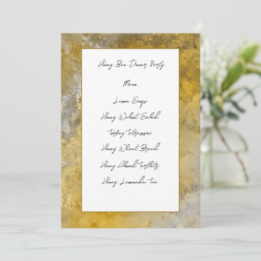 Gold Frame Card Menükarte (Stehend Vorderseite)