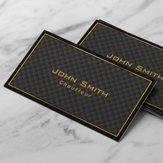 Gold Frame Diamond Grids Chauffeur Business Card Visitenkarte