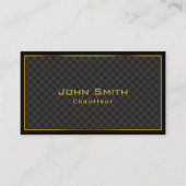 Gold Frame Diamond Grids Chauffeur Business Card Visitenkarte (Vorderseite)