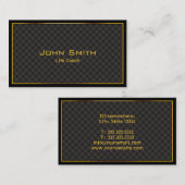 Gold Frame Diamond Grids Life Coach Business Card Visitenkarte (Vorne/Hinten)