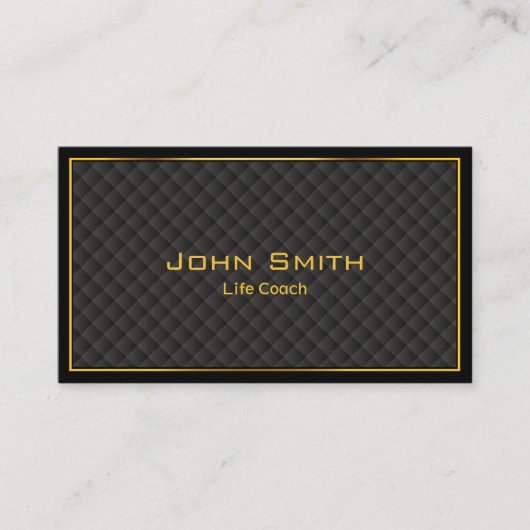 Gold Frame Diamond Grids Life Coach Business Card Visitenkarte (Vorderseite)