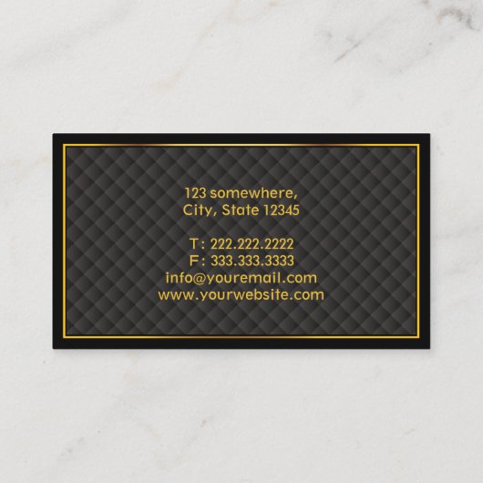 Gold Frame Diamond Grids Magician Visitenkarte (Rückseite)
