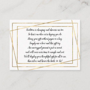 Gold Frame Display Brautparty Insert Card + Tag