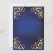 Gold Frame Elegant Navy Islamische Hochzeit Einladung (Rückseite)